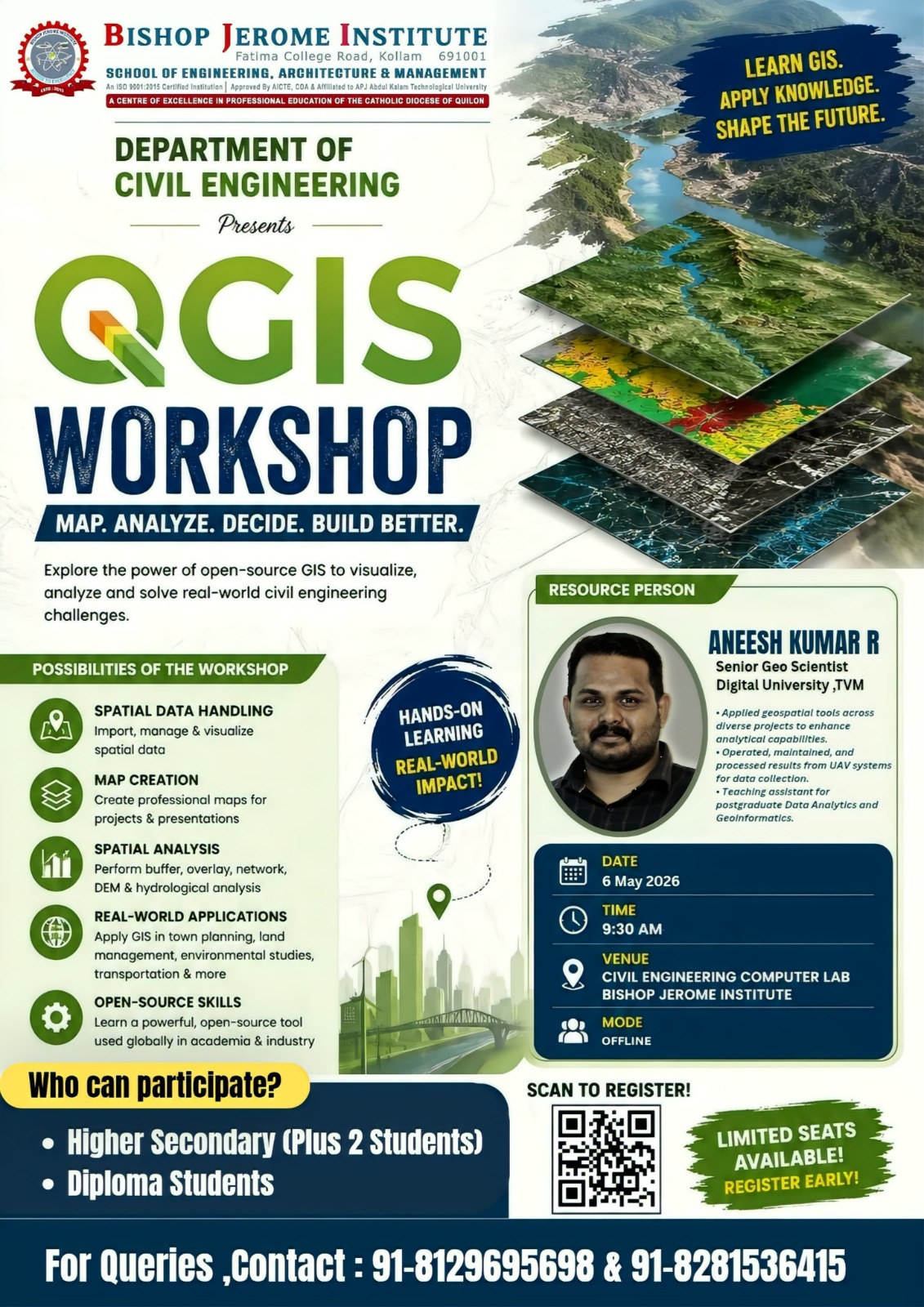 Department of Civil Engineering to Host Hands-on QGIS Workshop for Aspiring Engineers